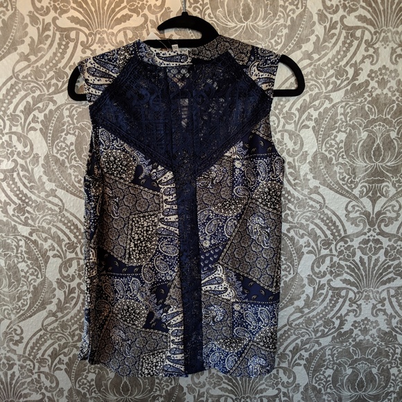 NWT Keke blue cap sleeve blouse - Picture 5 of 7